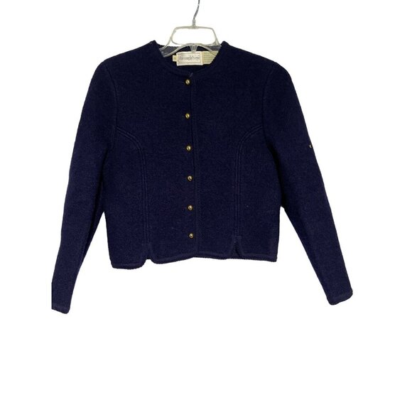 The Eagle's Eye Sweaters - Vintage The Eagle Eye Women's Sweater Cardigan 100% Wool Blue Size 12